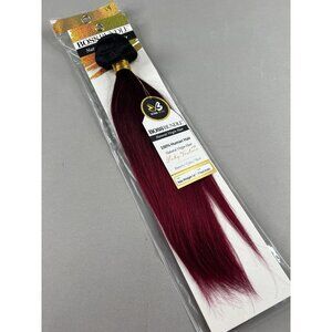 14” Boss Bundles TTNat/9JBG Burgundy Ombre Straight 100% Human Hair Extensions